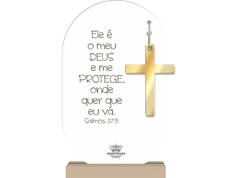 ENFEITE DE MESA COM APLIQUE ELE É MEU DEUS...14,5X8,5