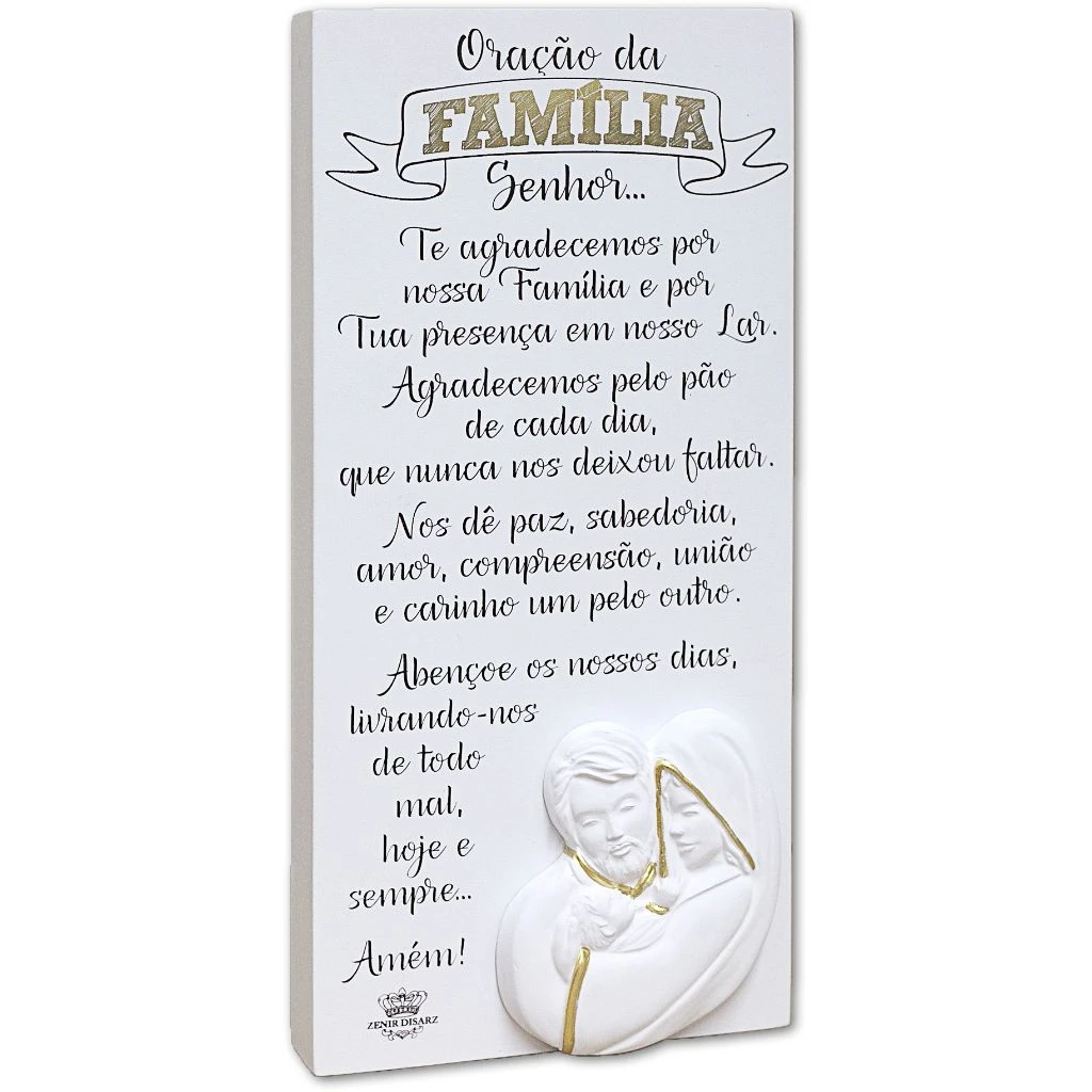 MADEIRINHA DE MESA ORAÇAÕ DA FAMÍLIA 25,5X12,5