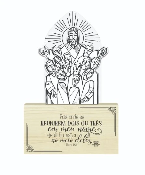 PLACA DE MESA COM ACRILICO SANTA CEIA 26,5X19