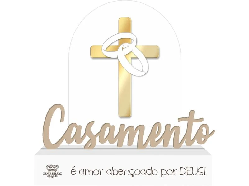 ENFEITE DE MESA COM APLIQUE CASAMENTO 14,5X14X3,5