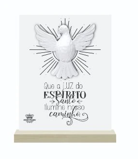 ENFEITE DE MESA COM APLIQUE ESPÍRITO SANTO 15X11