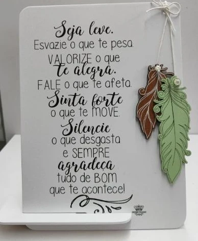 ENFEITE DE MESA COM ENCAIXE SEJA LEVE. ESVAZIE...BENÇÃO VERDE 24X19