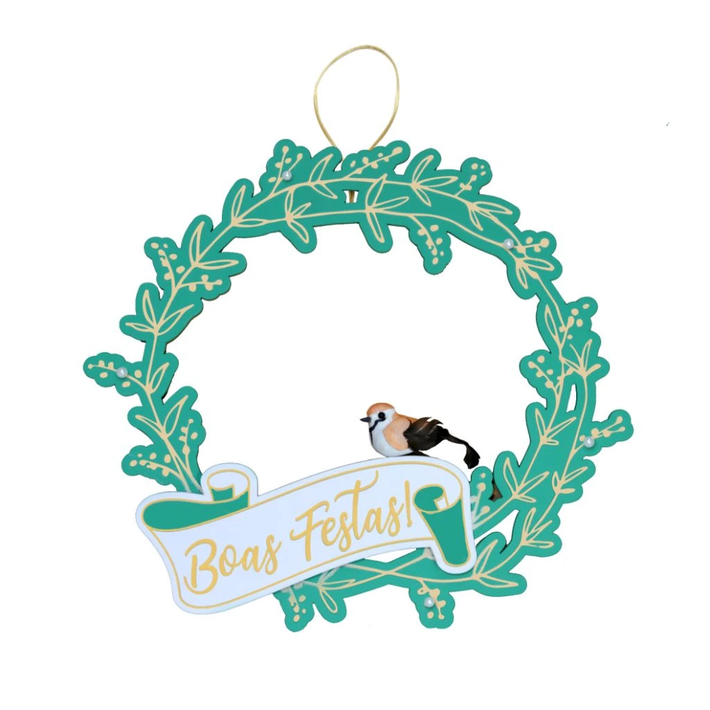 GUIRLANDA VERDE BOAS FESTAS 30X32