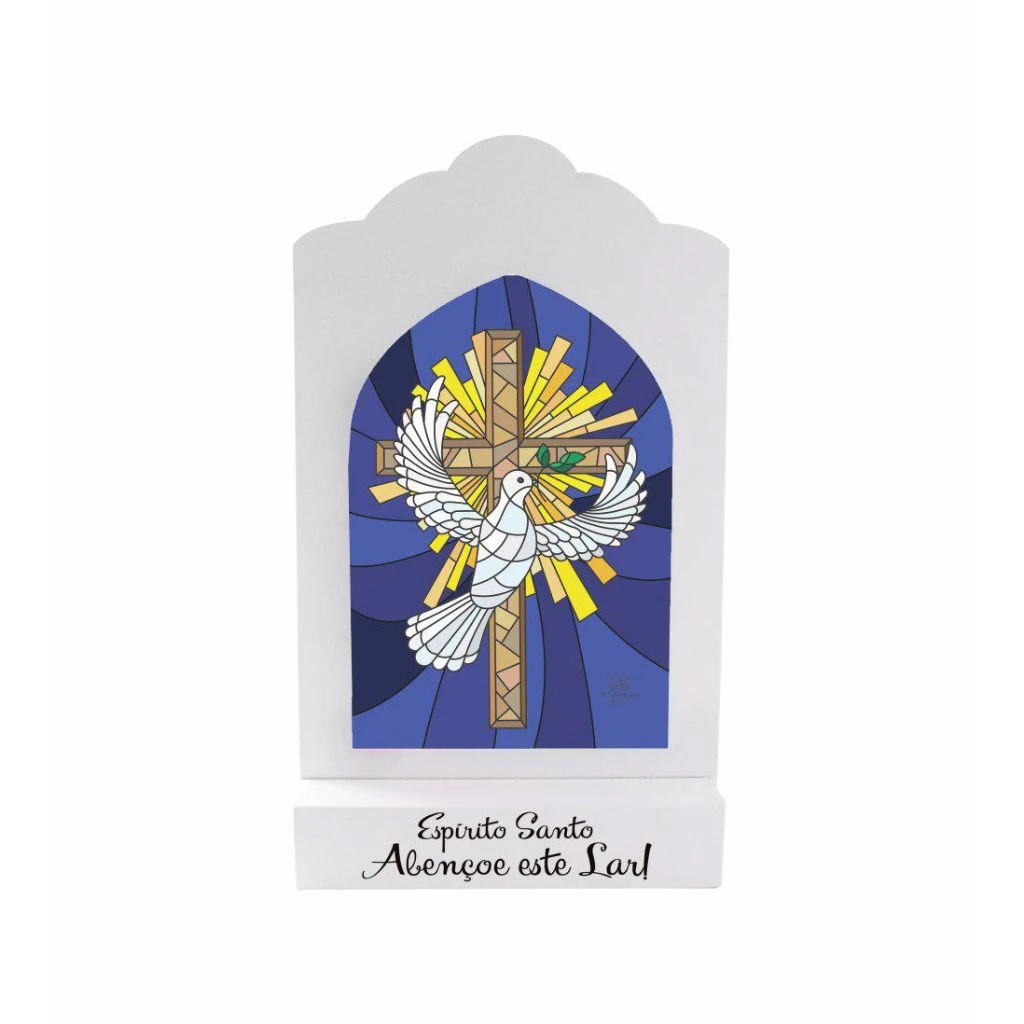 MADEIRINHA COM VITRAL ESPIRITO SANTO 25,5X15