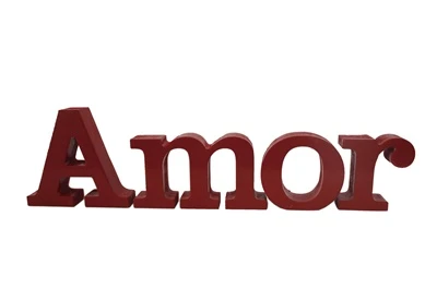 PALAVRA PARA DECORAÇÃO AMOR VERMELHO 11,5X45X3