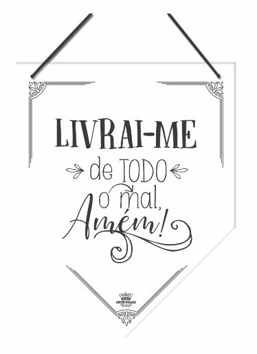 MÓBILE DE PAREDE FLÂMULA LIVRAI-ME DE TODO...25X20