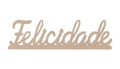 PALAVRA DE MESA FELICIDADE MARROM 9X31