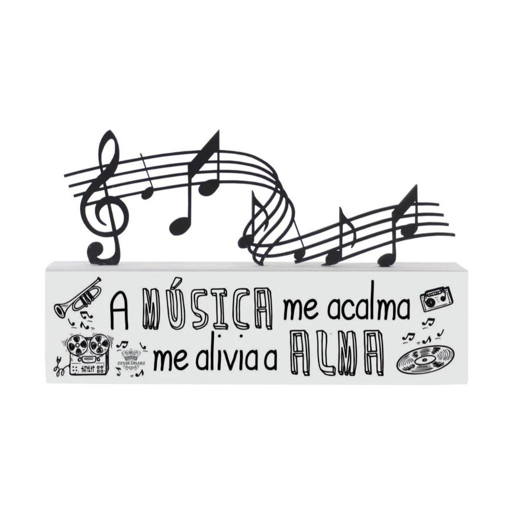 MADEIRINHA MÚSICA A MÚSICA ME ACALMA...11X18,5