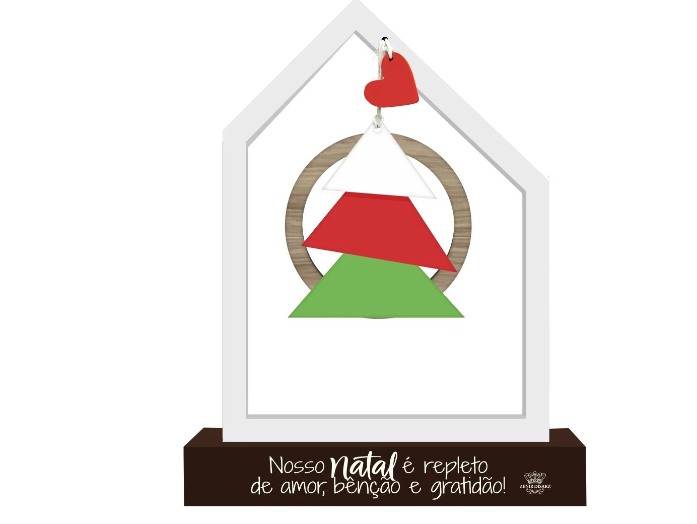 ENFEITE DE MESA CASINHA VAZADO NOSSO NATAL...22X17X4,5
