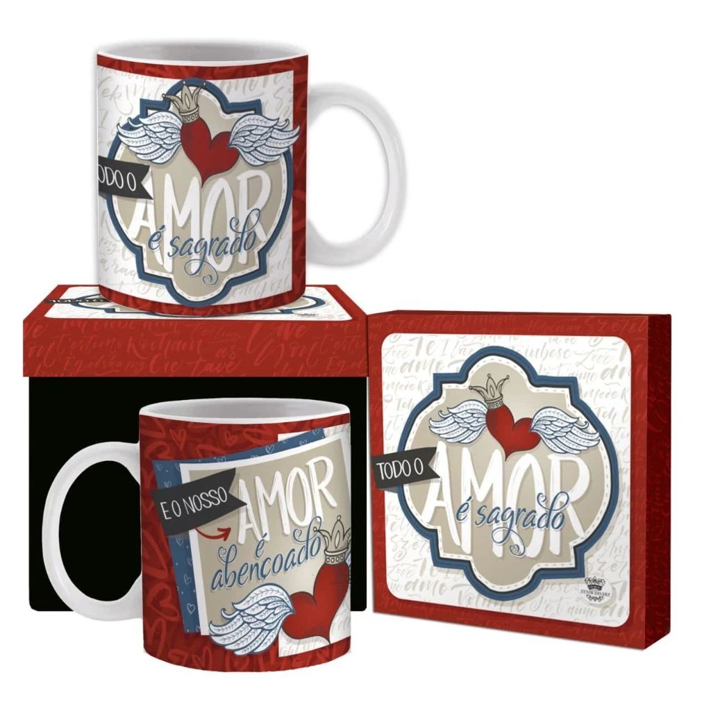 CANECA CERÂMICA TODO O AMOR É SAGRADO