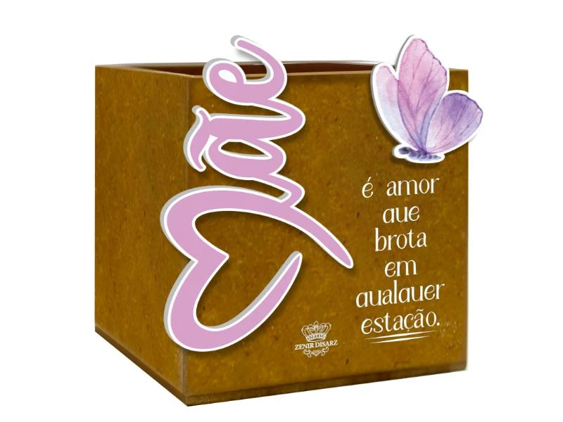 PORTA-LÁPIS MÃE É AMOR QUE BROTA...14X9,5X10
