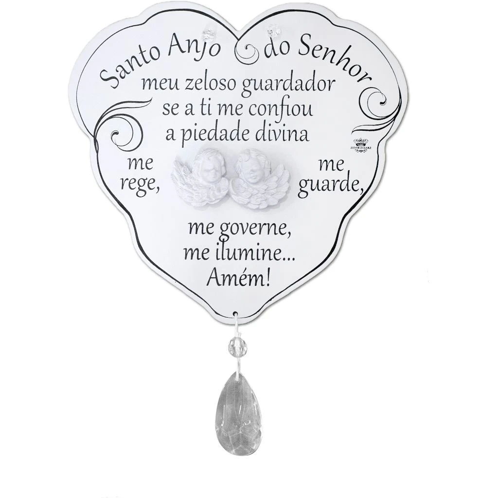 MÓBILE DE PAREDE CORAÇÃO ANJOS  18,5X19,5