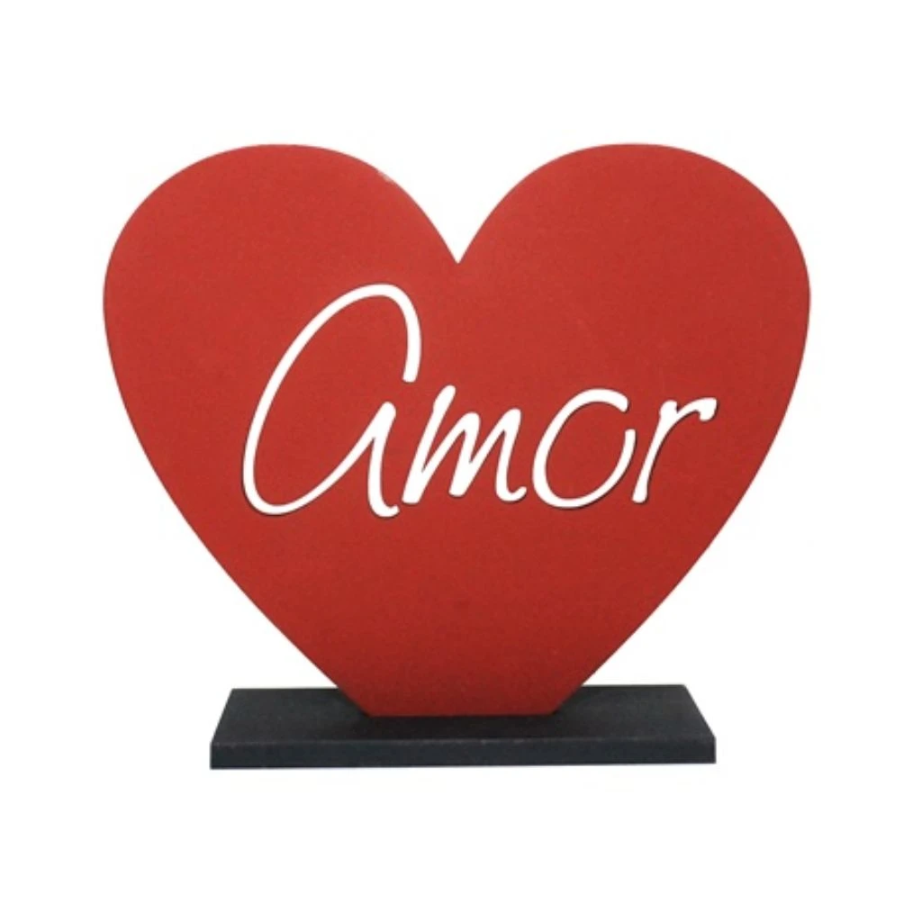 ENFEITE DE MESA CORAÇÃO AMOR G 17X20