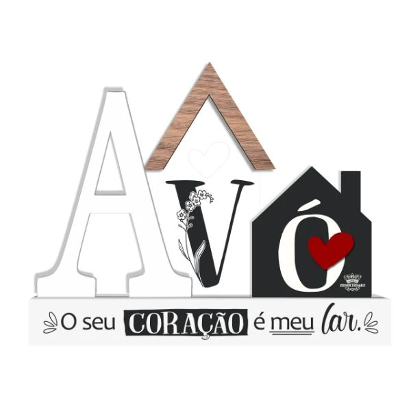 ENFEITE DE MESA COM APLIQUE VÓ...MEMÓRIA 15X20X4,5