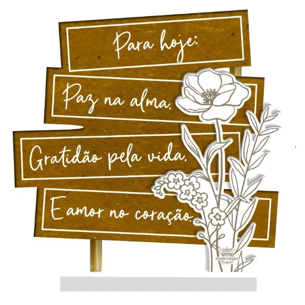 PLACA DE MESA PARA HOJE PAZ NA ALMA... AURORA 1 17X16