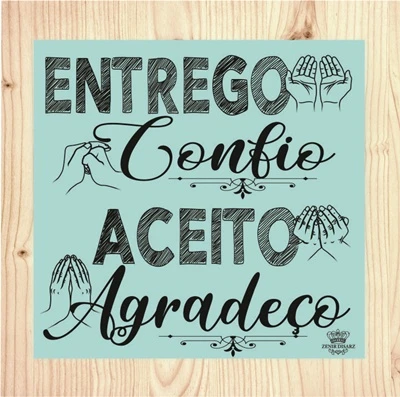 QUADRO CRU COM APLIQUE ENTREGO, CONFIO...21X21