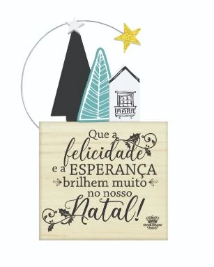 PLACA DE MESA CASINHA COM ESTRELAS QUE A FELICIDADE...19X12
