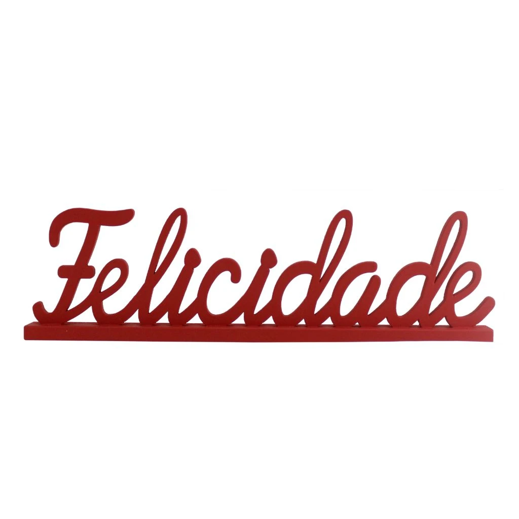 PALAVRA DE MESA FELICIDADE VERMELHO 9X31