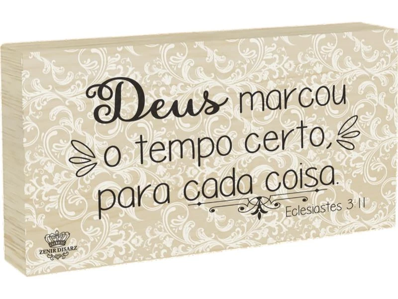 PLACA DE MESA CRU DEUS MARCOU O TEMPO...10X19