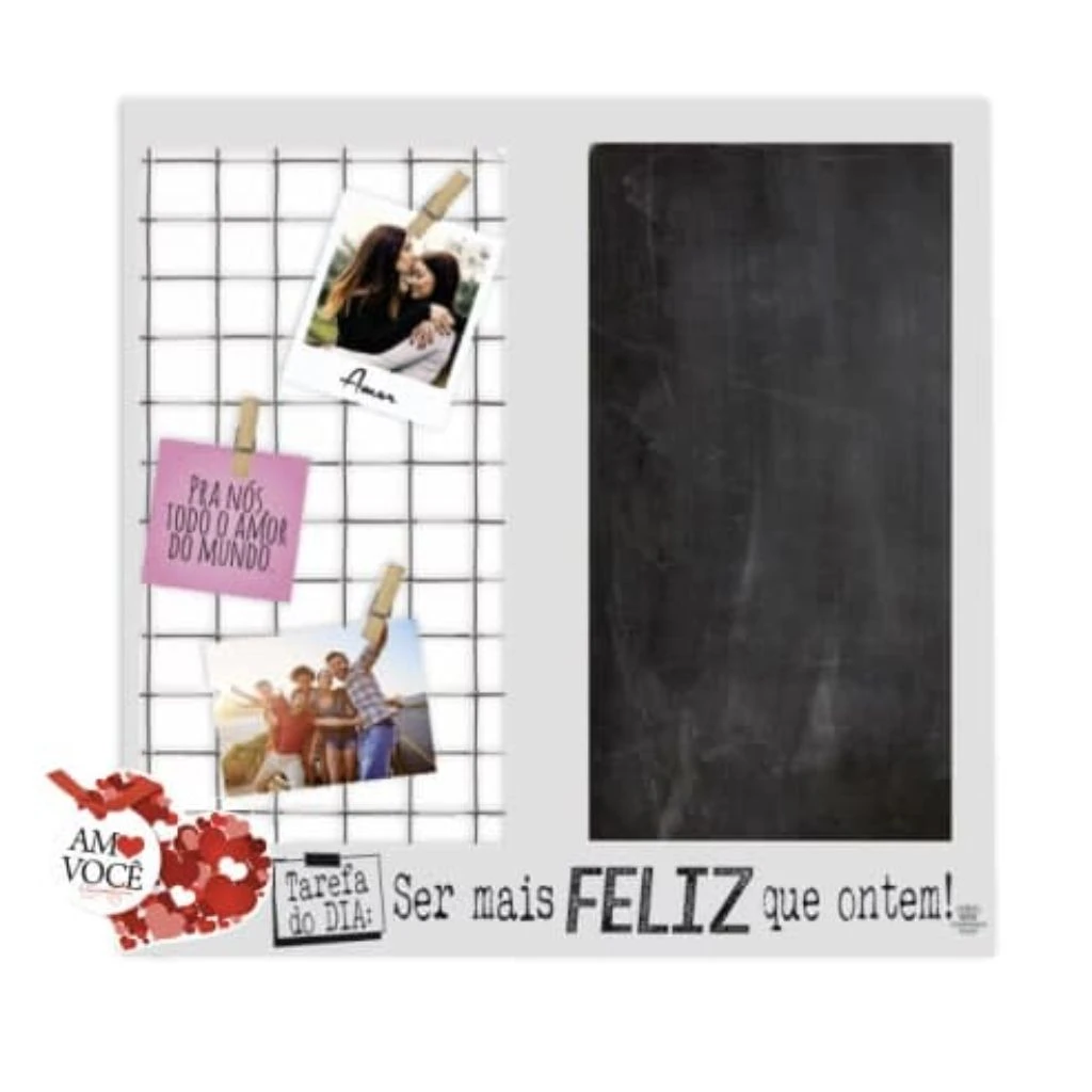 QUADRO PORTA RECADO SER MAIS FELIZ...40X38