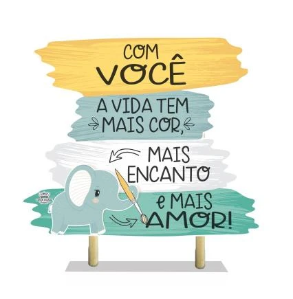 PLACA DE MESA COM VOCÊ A VIDA...ZOO 21X20