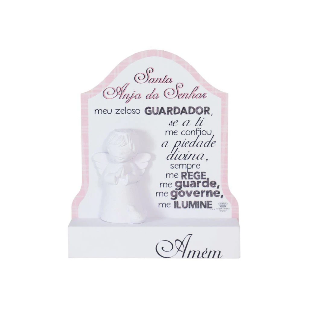 MADEIRINHA SANTO ANJO DO SENHOR ROSA 19,5X16,5
