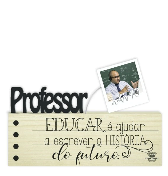 MADEIRINHA CRU PORTA RETRATO PROFESSOR 15X22X3
