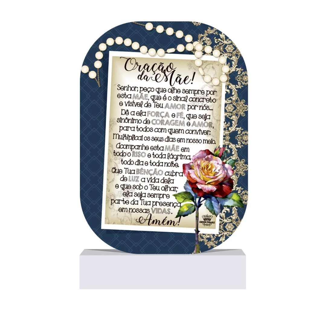 MADEIRINHA ORAÇÃO DA MÃE...ROSA ARABESCO 20X12