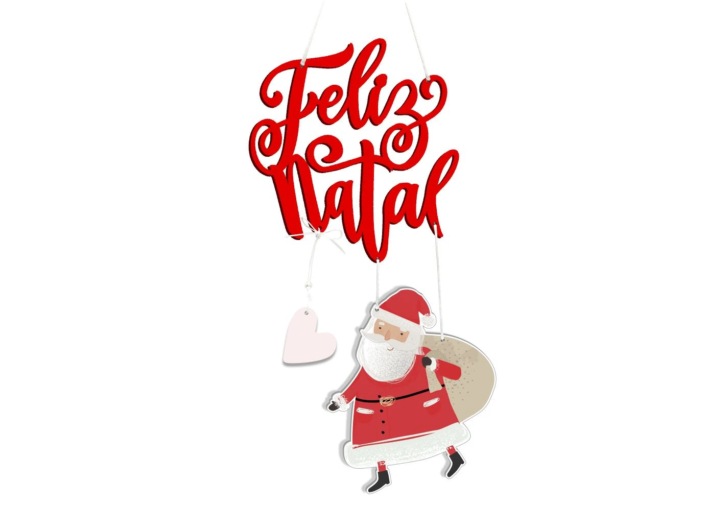 MÓBILE DE PAREDE FELIZ NATAL 27X12