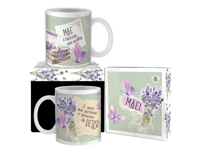 CANECA CERÂMICA MÃE É HISTÓRIA QUE ACOLHE