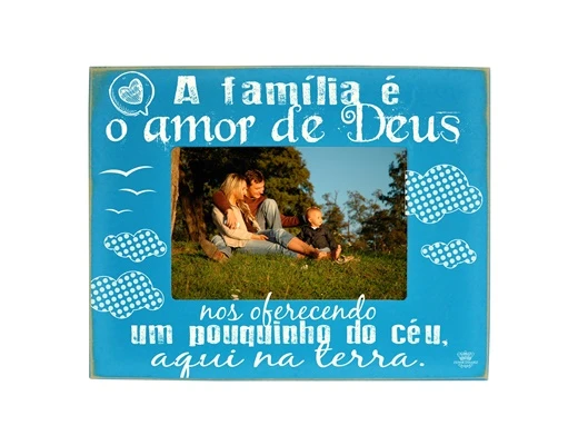 PORTA-RETRATO A FAMÍLIA É O AMOR... RETRÔ 19X24