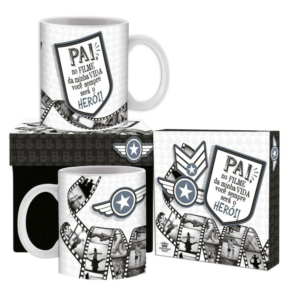 CANECA CERÂMICA BRANCA PAI NO FILME DA MINHA VIDA 
