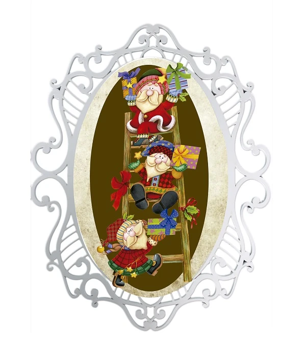 QUADRO RECORTADO ESCADA PAPAI NOEL 38X30