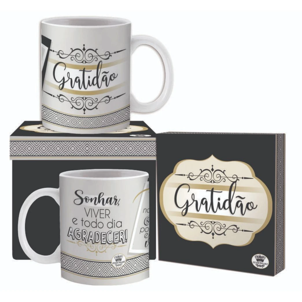 CANECA CERÂMICA GRATIDÃO 