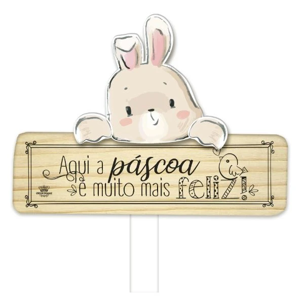ENFEITE PLACA AQUI A PÁSCOA É MUITO MAIS FELIZ 29X25