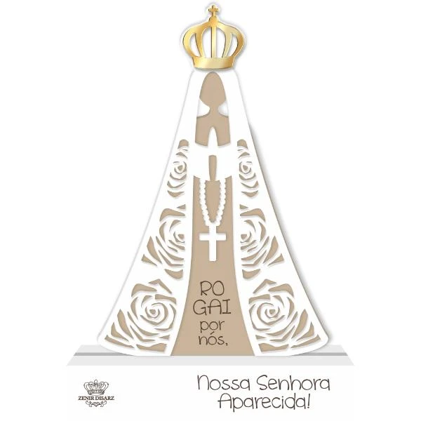 MADEIRINHA DE MESA NOSSA SENHORA APARECIDA 17X12X3,5