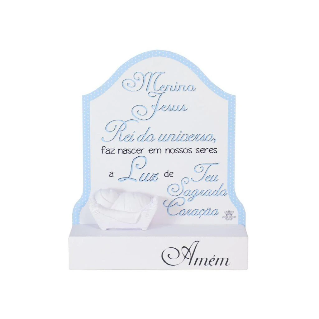 MADEIRINHA MENINO JESUS AZUL 19,5X16,5