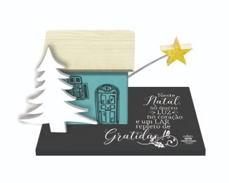 ENFEITE DE MESA CASINHA NESTE NATAL SÓ QUERO LUZ...10X15,5X8