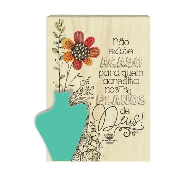 PLACA DE MESA CRU COM APLIQUE NÃO EXISTE ACASO...JARDIM...14X11