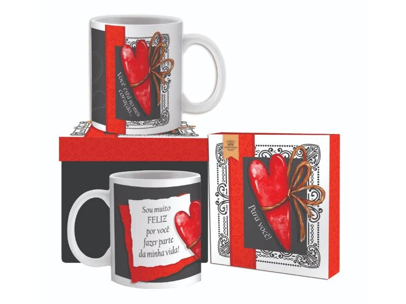 CANECA CERÂMICA VOCÊ ESTA NO MEU CORAÇÃO 