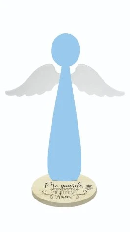 ENFEITE DE MESA ANJO ME GUARDE...AZUL 22X11