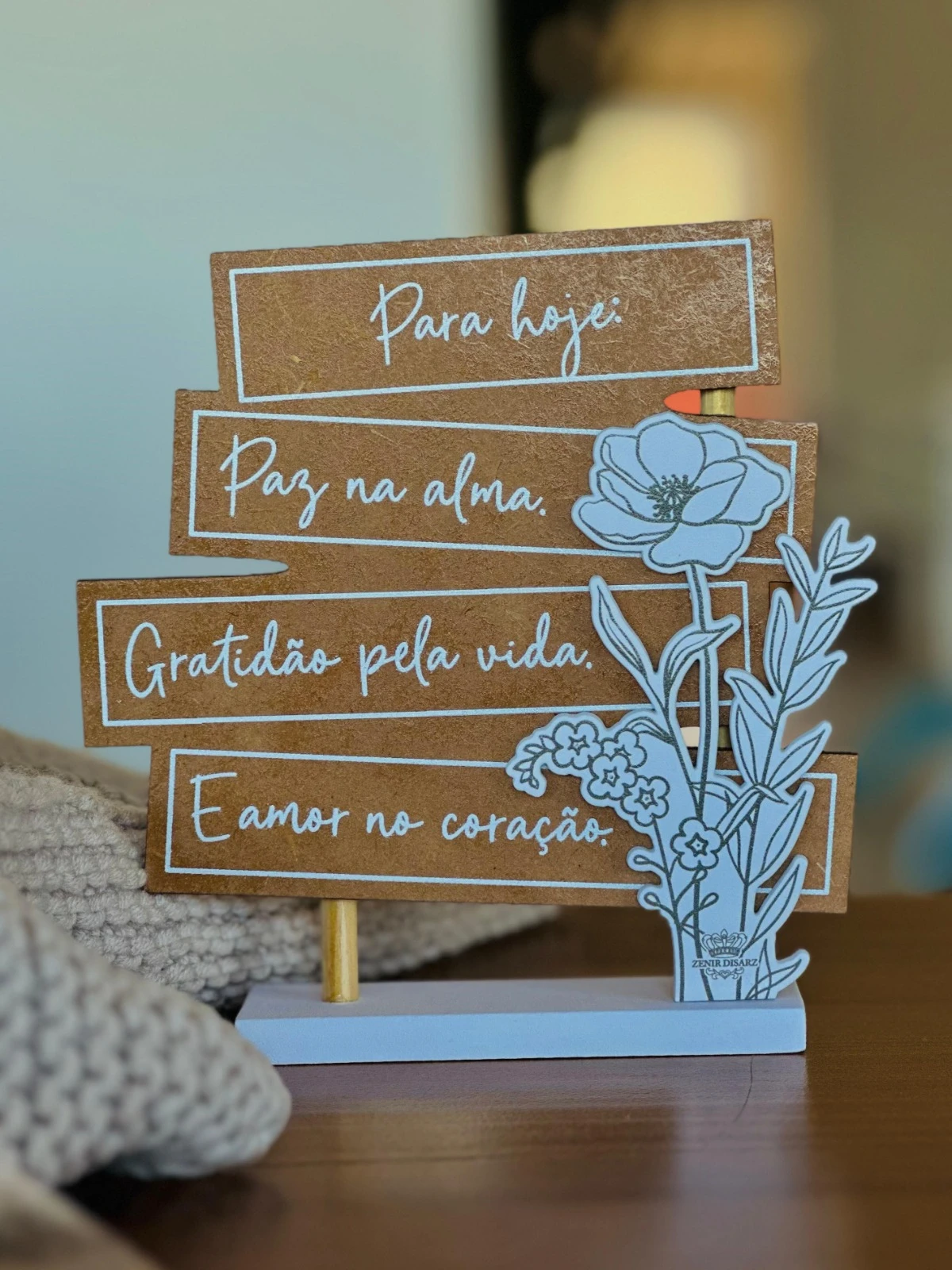 PLACA DE MESA PARA HOJE PAZ NA ALMA... AURORA 1 17X16