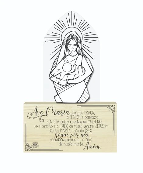 PLACA DE MESA COM ACRILICO AVE MARIA... 26,5X19