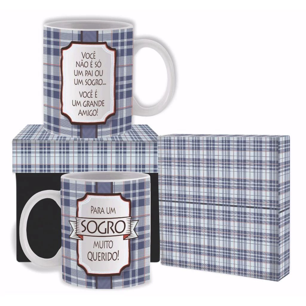 CANECA CERÂMICA SOGRO XADREZ