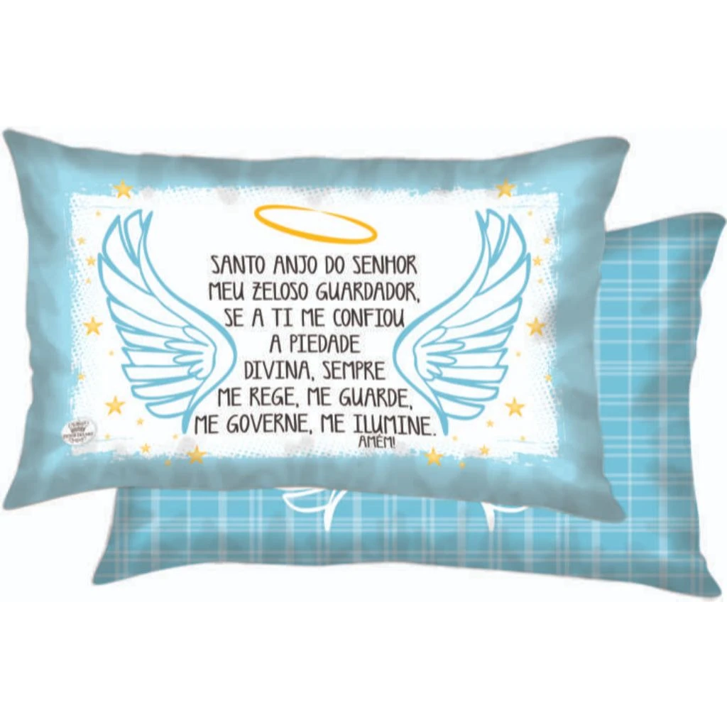ALMOFADA SANTO ANJO DO SENHOR...AZUL 22,5X37