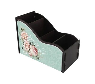 PORTA-CONTROLE RECORTADO FLORAL VERDE 13,5X19X9,5