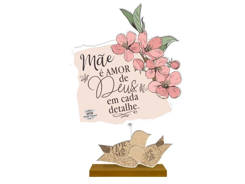 MADEIRINHA RECADO MÃE É AMOR DE DEUS...CEREJEIRA 19X12