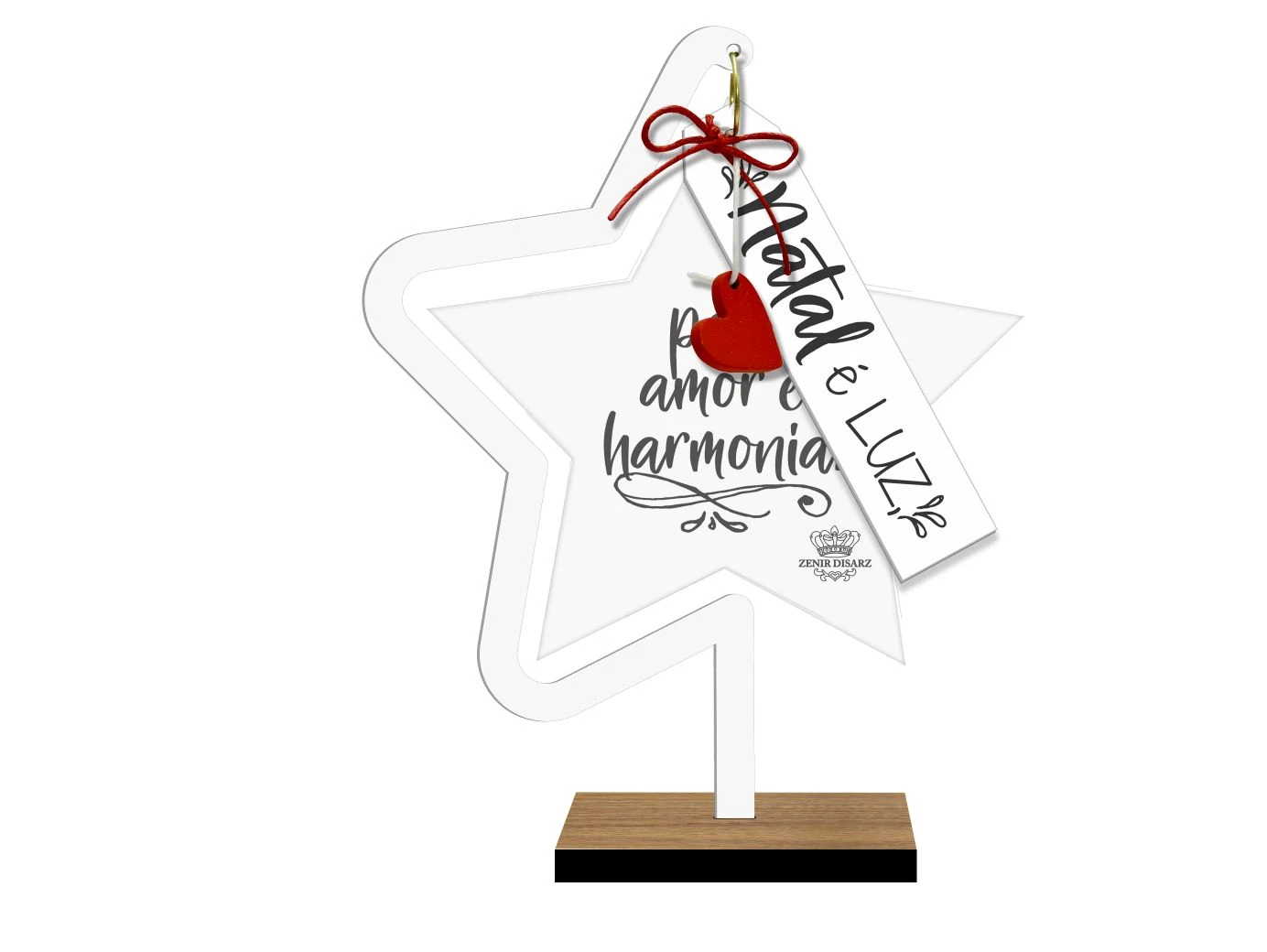 ENFEITE DE MESA ESTRELA RECORTADA NATAL É LUZ 16X14X4