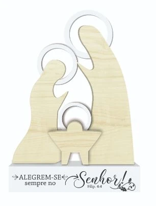 ENFEITE DE MESA PRESÉPIO ALEGREM-SE SEMPRE NO SENHOR...23,5X16