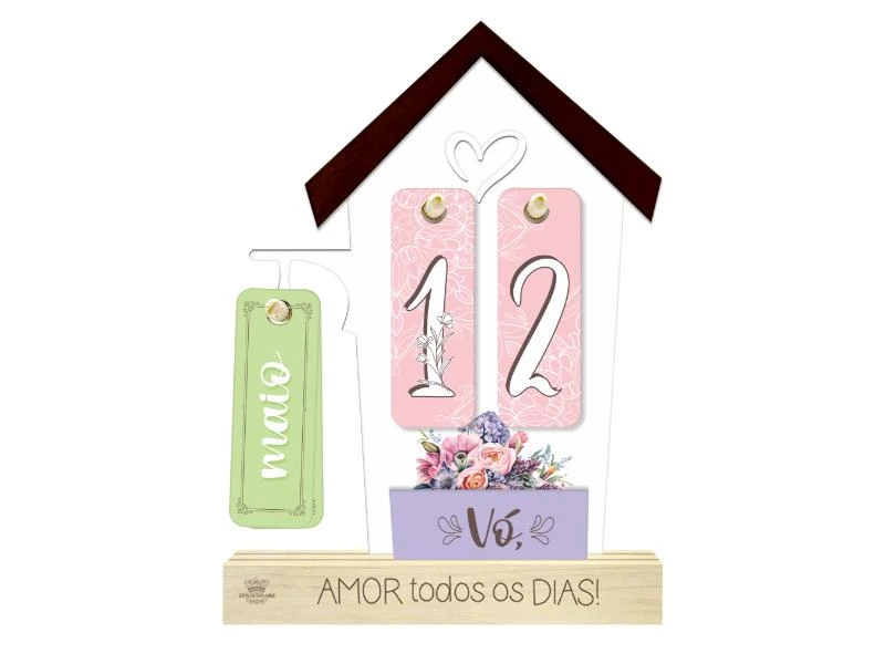 CALENDÁRIO PERMANENTE VÓ, AMOR TODOS OS DIAS...BORBOLETA 24X17X4,5